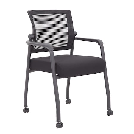 Boss Office Products Black Seat, 24 W 23 L 35.5 H, Mesh Seat B6889R-BK
